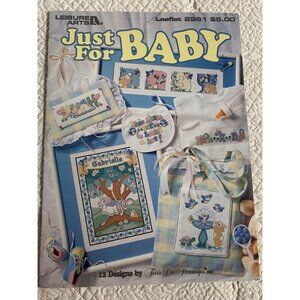 Leisure arts Just for Baby Cross Stitch Design Leaflet Pattern Book